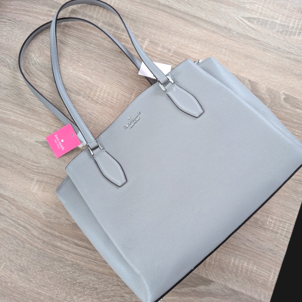 Kate Spade Grey Leather Tote Bag